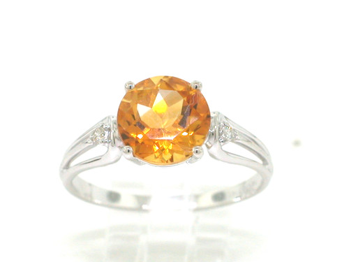 Citrin ring 585 weißgold 14kt - citrin,