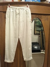 S Primark Sommerhose Stoffhose Weiß Ivory lockere Chino Lässig Bequem chic 36
