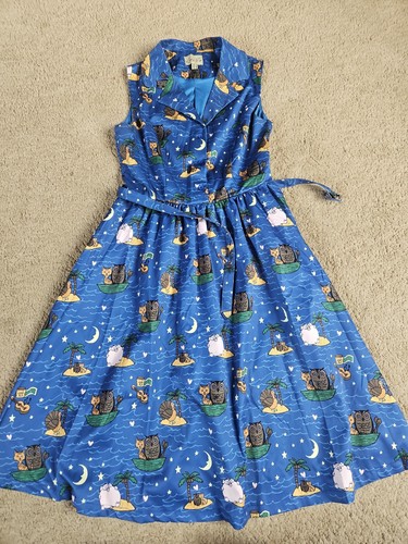 Lindy bop damenkleid blau - bop,