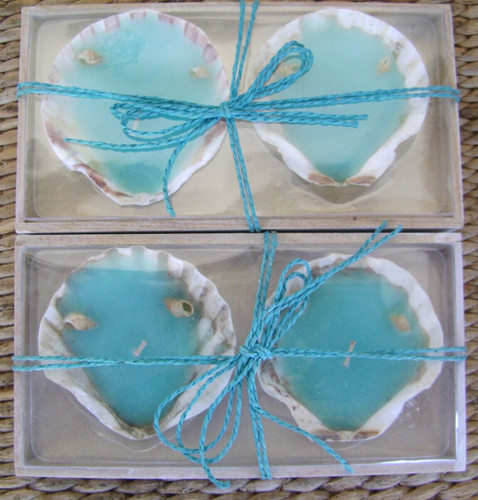 Muschelkerzen 4er set - muschelkerzen,