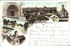 Litho Freiberg in Sachsen, Panorama, Schweden-Denkmal, Kreuzmühle,... - 3618735