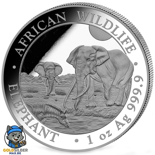 Unze silber somalia elefant - 1,