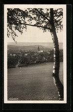 Pribram, Ortsansicht von der Wiese aus, Ansichtskarte 