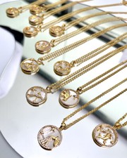 Sternzeichen Kette 14K vergoldet – Astrologie Anhänger mit Zirkonia