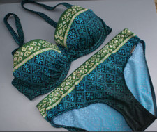 SUNFLAIR Bikini Set türkis grün schwarz weiß Gr. 38 / C NEU NP 99,95 €