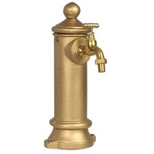 Wasserzapfsäule Gusseisen Gold 29x16x13 cm Messinghahn Antik Garten Deko Brunnen
