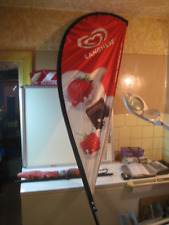 Langnese Eis Fahne Erdbeeren und  Schokolade Werbefahne Eiscreme Reklame Kiosk