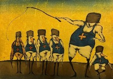 Orig. Tuschezeichnung v. Gertrude Degenhardt 1972 Sadofreuden Sadomasochismus