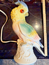 Kakadu Porzellan Rauchverzehrer, Parfümlampe ca. 26 cm groß Papagei