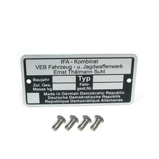 Typenschild mit kerbnagel - mit,