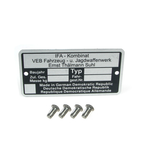 Typenschild mit kerbnagel - typenschild,