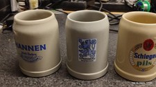 Bierkrüge, 3 Stück, Hannen, Lövenbräu, Schlegel