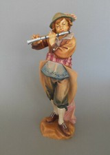 Musiker mit Querflöte Flötenspieler Musikant 29 cm hoch Holz bemalt, Farbfehler