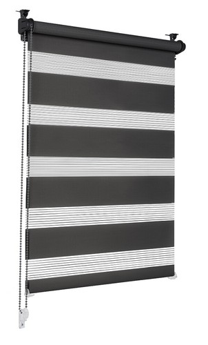 Doppelrollo schwarz 50x130cm