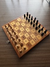 Vintage Mini Schachspiel Holz