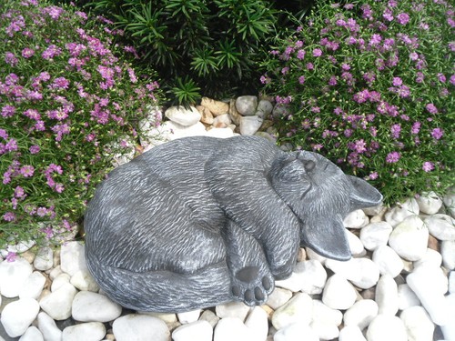 Steinfigur katze gartenfigur - katze,,