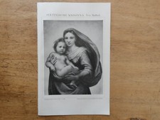 Orig.(1908) Lithographie Sixtinische Madonna Von Raffael (B1A)