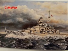 Postkarte (Schlachtschiff Bismarck in hoher See), Kriegsmarine, Wehrmacht, WK II
