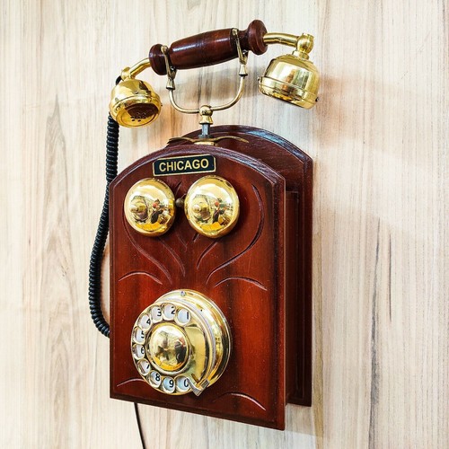 Antik holz vintage telefon - holz,