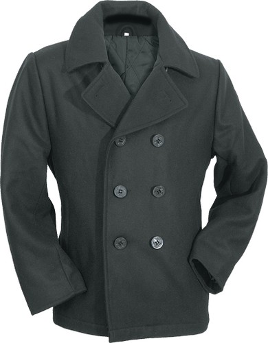 Navy pea coat schwarz - coat,