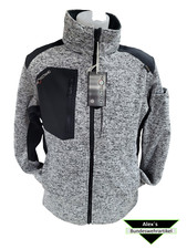 Luzawo Strickfleecejacke Jacke Strickjacke Arbeitsjacke weiß-meliert Gr.M Neu