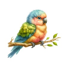 8x Sticker Papagei Baby Ast