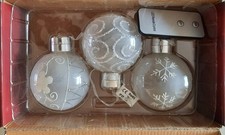 Hellum LED Glas Kugel Set, Fernbedienung, mattes Glas, batteriebetrieben 3er Set