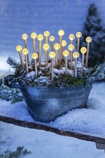 LED Gartenstecker Bambus 20er-Set Stäbe Bubbles Kugeln Garten Deko Sommer Winter