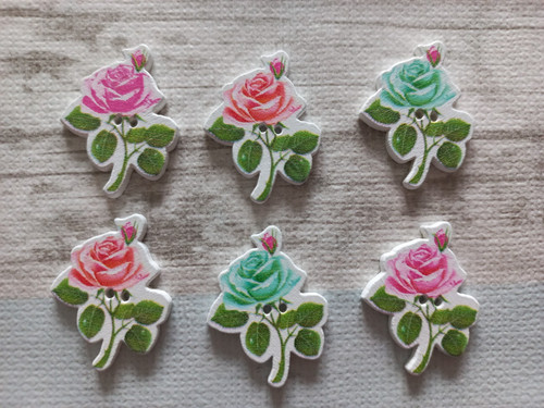 Große knöpfe bunt rosen - 6,