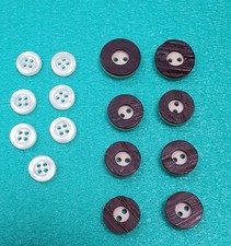 8 Trachtenknöpfe + 7 Perlmuttknöpfe aus Trachtenhemd – Hirschhornoptik