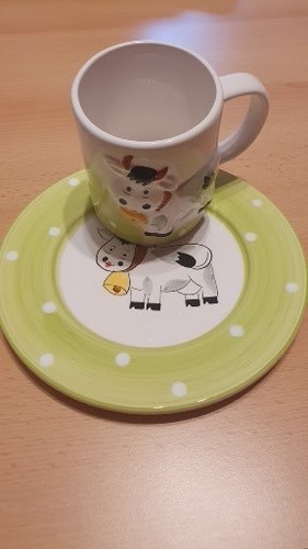 Kinder keramikteller und tasse - kinder,