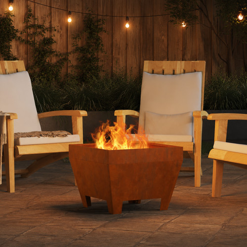 Feuerstelle stahl braun garten - feuerstelle,