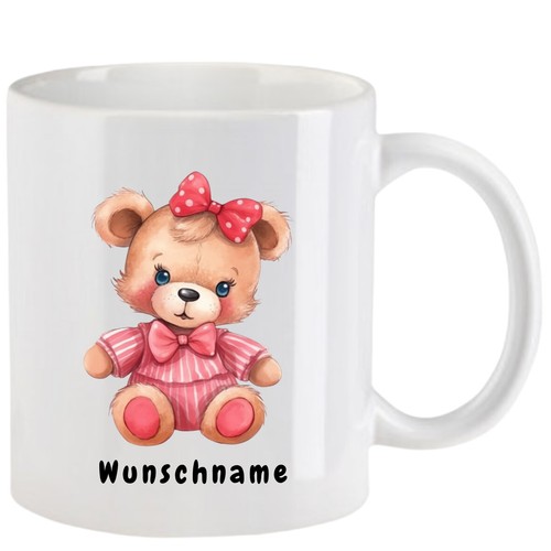 Tasse mit teddybär aquarell - tasse,