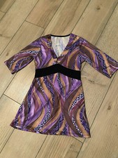 Sexy Tunika Top lila schwarz Gr. 38 leicht Schlange Snake 3/4 Arm wie neu