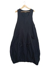 MONARI Damen Freizeitkleid Gr. 40 L Schwarz Casual Maxikleid Strukturmuster