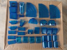 Lego - Raumschiff-, Fahrzeugteile, Türen, Scheiben, trans dark blue - Konvolut
