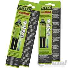 2x 98325 PETEC PLASTBOND 24ML SB-KARTE 2K 2 KOMPONENTEN PLASTIK KLEBSTOFF KLEBER