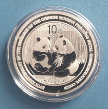 China 10 Yuan 1 Oz Silber 30 Jahre Jubiläums Panda 2009 in Münzkapsel