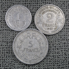 1, 2 & 5 Francs 1947