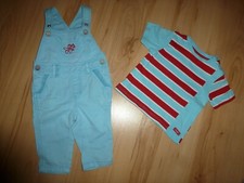 s.Oliver Set Kombi Latzhose  T-Shirt Größe 68 türkis Jeans rot Baby Junge