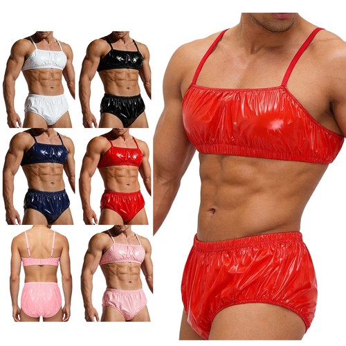 Herren wetlook und slip - bh,
