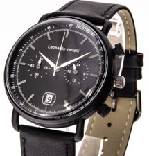 Leonardo Verrelli Herrenuhr Chronograph Datum Stoppuhr 24 Stundenanzeige