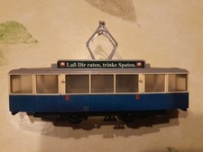 1 Tram Straßenbahn "Laß Dir raten, trinke Spaten" H0 -plastik