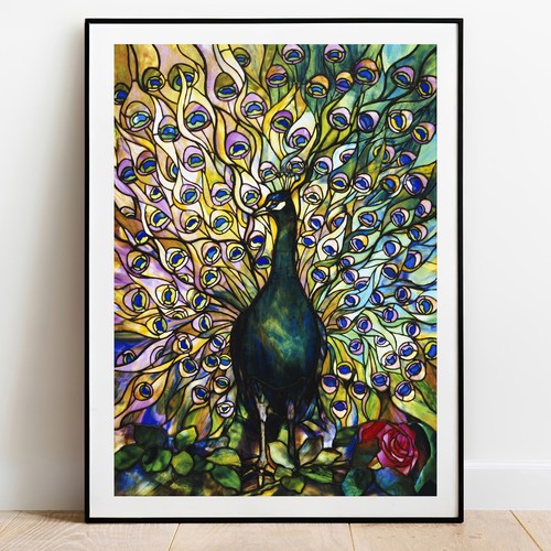 Kunstdruck tiffany peacock - kunstdruck,