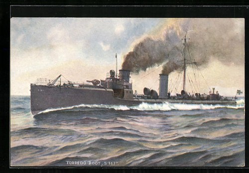Künstler torpedoboot s - künstler-ak,