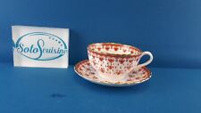 Spode Fleur de Lys Red  Gold Y 7481 Teetasse + Untertasse