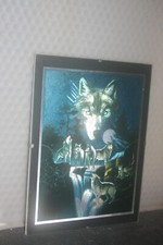 Bild, Wolfsrudel in Drei D, 25 x 18 cm zum Aufhängen, Augen von Wolf leuchten