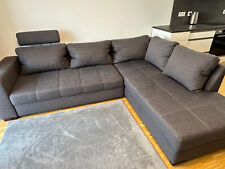 Couch, Funktionsecke, anthrazit grau, Bettfunktion + Bettkasten