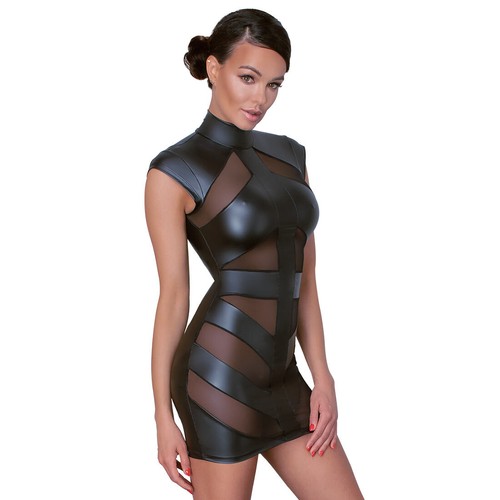 Sexy mini kleid schwarz - m-xl,