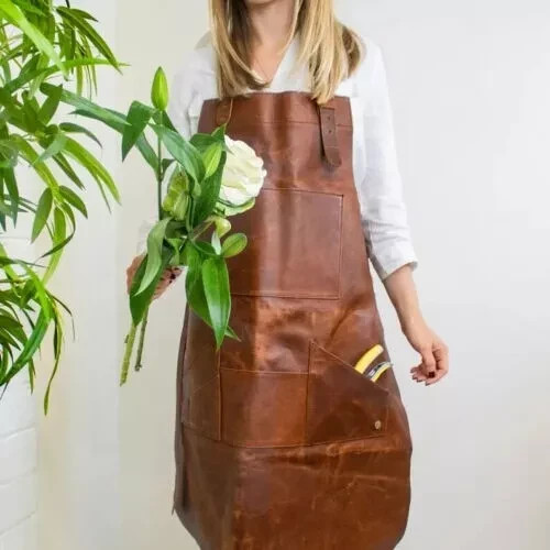 Herren braun lederschürze bbq - braun,